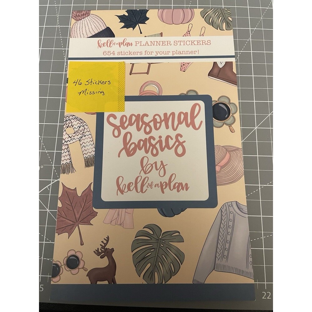 Kell Of A Plan Seasonal Basics Planner Sticker Book Used w/ 46 Missing Stickers